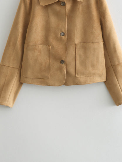 Jacket avec Col et Poche en Suédine