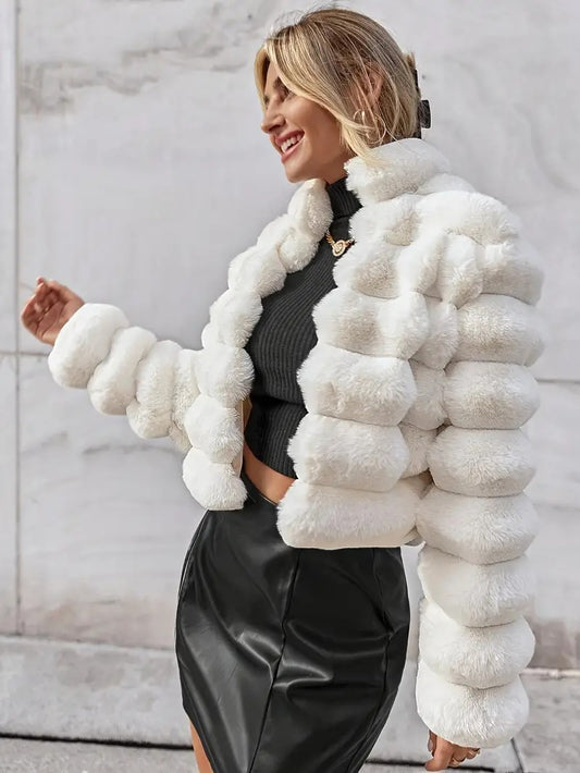 Manteau Court en Fourrure Synthétique